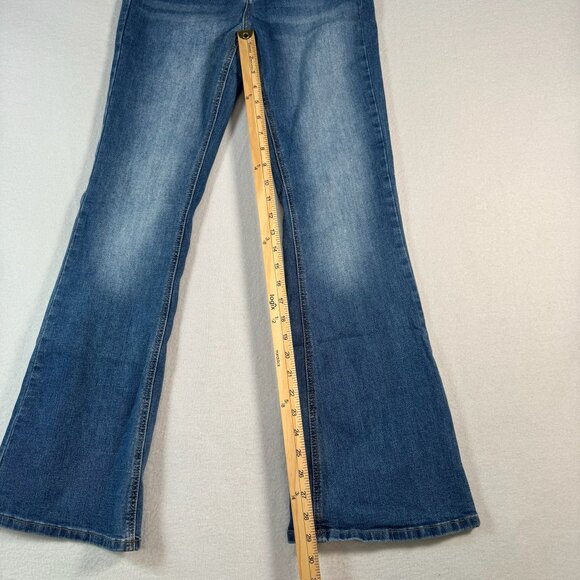 Banjara Jeans Women 26 Blue Flare Mid Rise Dark Wash - Picture 6 of 11